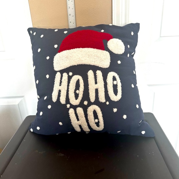 Other - Christmas Festive Santa Hat Holiday Pillow with Red and White Design
